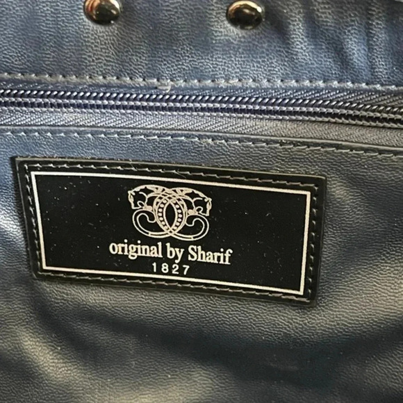 Sharif Orange and Blue leather woven Bag-BNWT - Picture 5 of 8